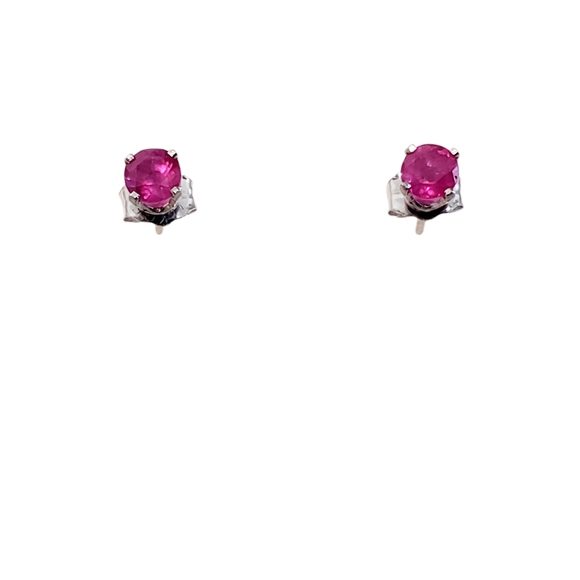 1/2 CTTW Genuine Ruby Earrings - Picture 4 of 7